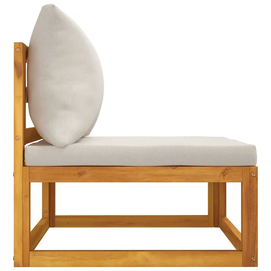 Salon de jardin 3 pcs avec coussins bois massif d'acacia - 5
