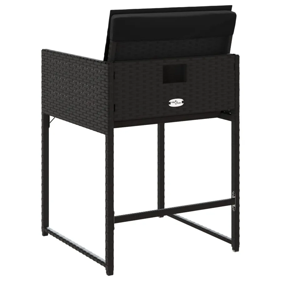 Chaises de jardin lot de 4 avec coussins noir résine tressée - 7