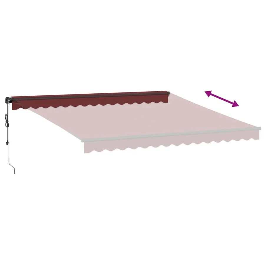 Auvent rétractable automatique bordeaux 400x350 cm - 5