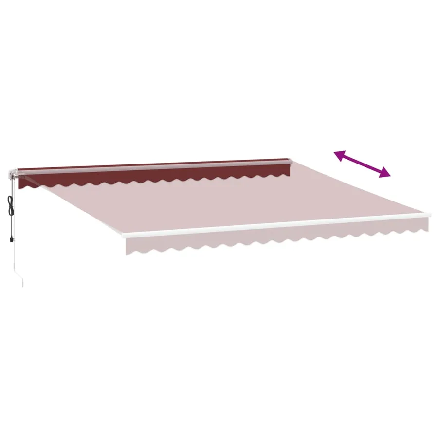 Auvent rétractable automatique bordeaux 450x350 cm - 5