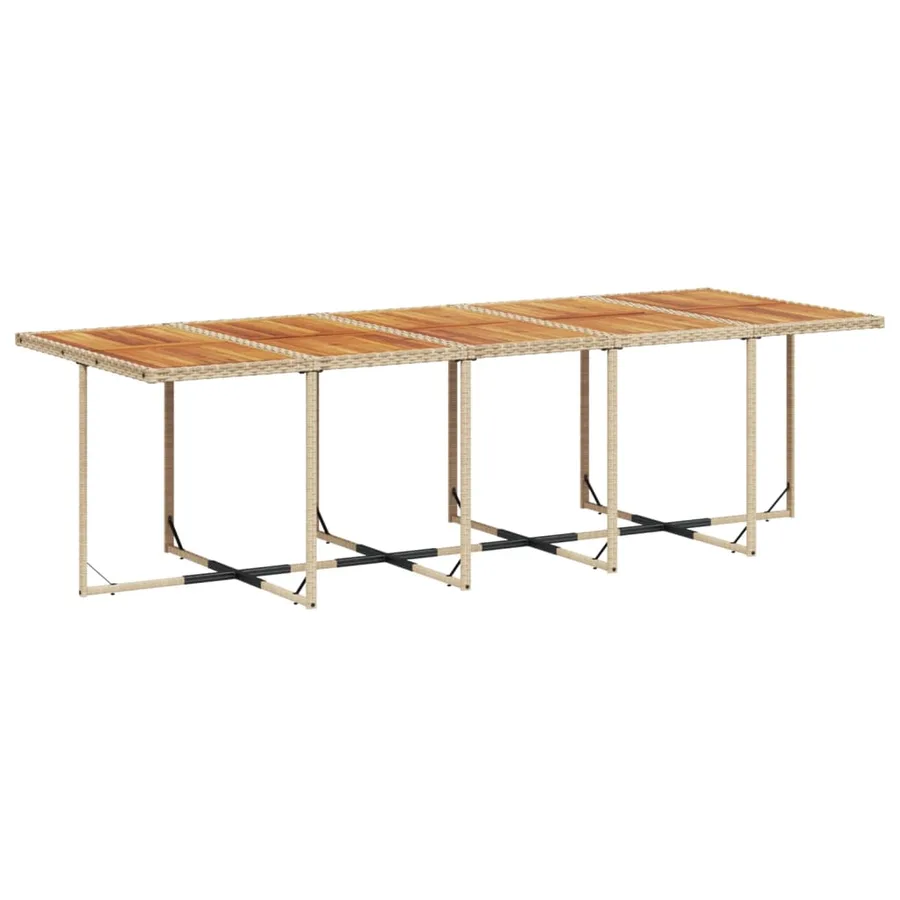 Ensemble à manger de jardin et coussins 11 pcs beige poly rotin - 4