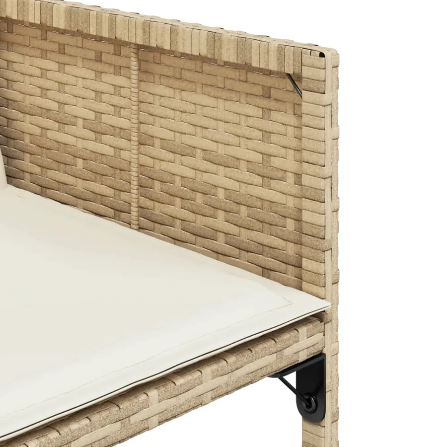 Ensemble à manger de jardin avec coussins 5pcs Beige poly rotin - 7