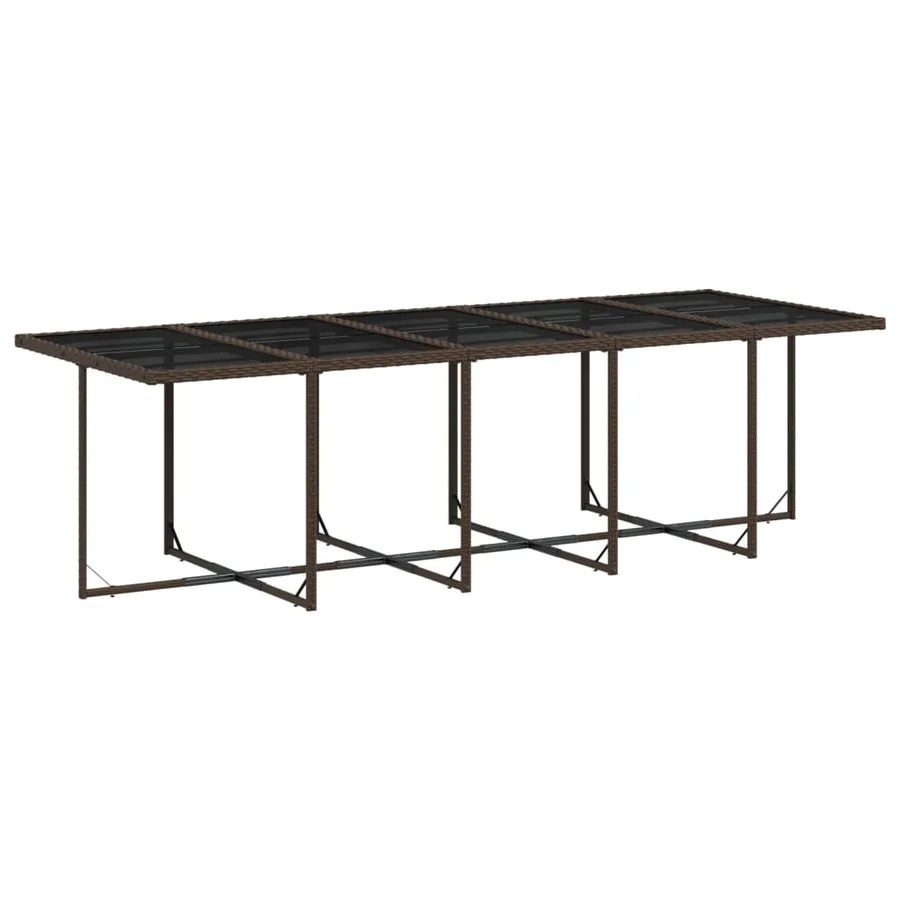 Ensemble à manger de jardin avec coussins 15 pcs marron rotin - 6