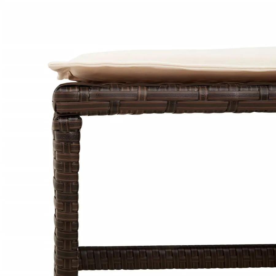 Ensemble à manger de jardin avec coussins 15 pcs marron rotin - 9
