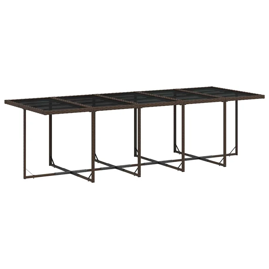 Ensemble à manger de jardin avec coussins 15 pcs marron rotin - 3