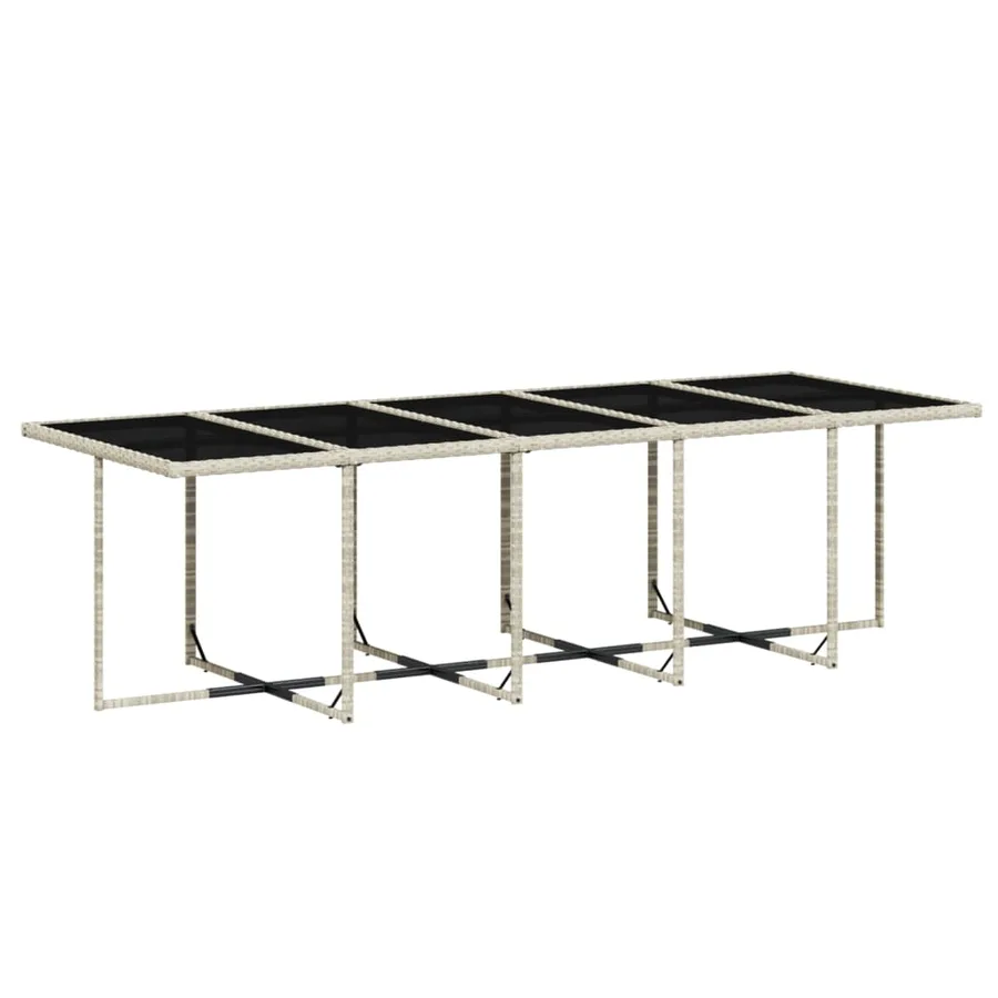 Ensemble à manger de jardin et coussins 15 pcs gris clair rotin - 4