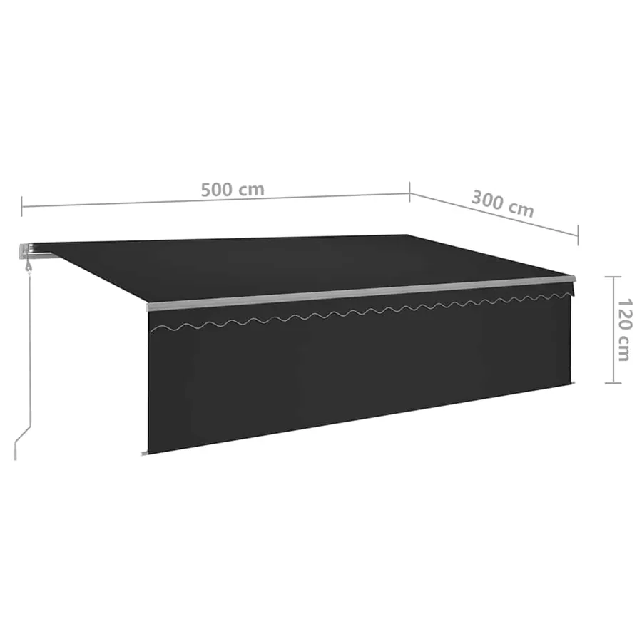 Automatic awning blind wind sensor and LED 5x3m Anthracite - 10