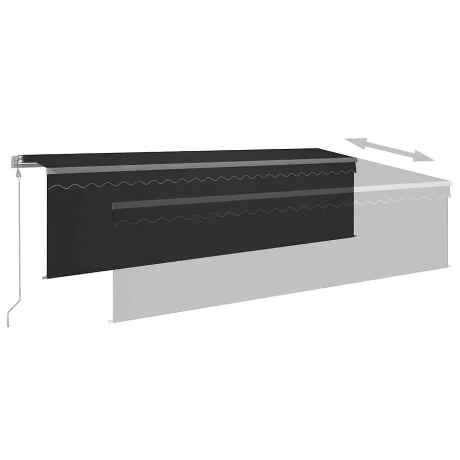 Auvent automatique store capteur de vent et LED 5x3m Anthracite - 9