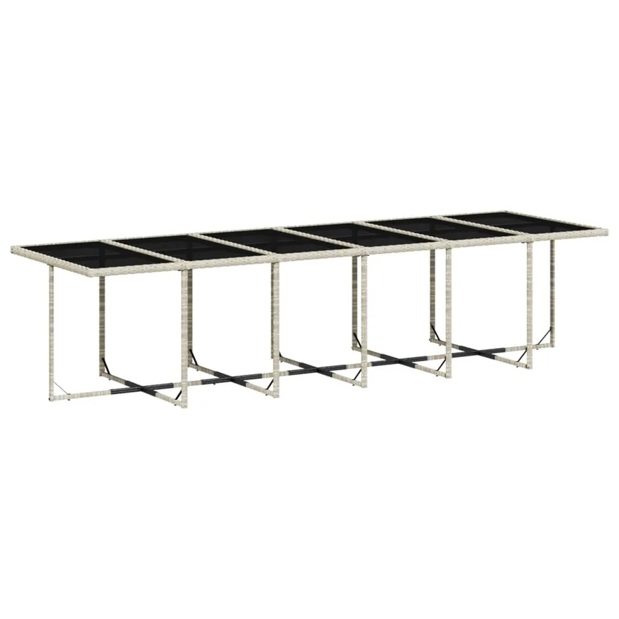Ensemble à manger de jardin et coussins 17 pcs gris clair rotin - 4