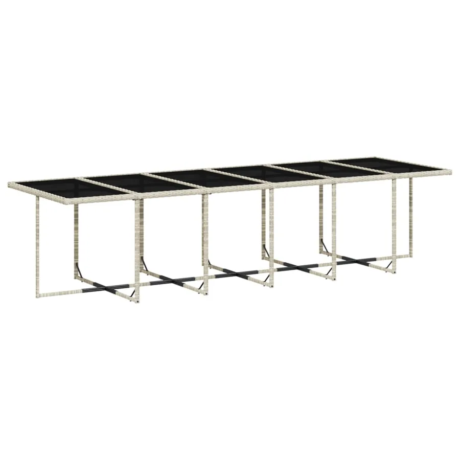 Ensemble à manger de jardin et coussins 17 pcs gris clair rotin - 4