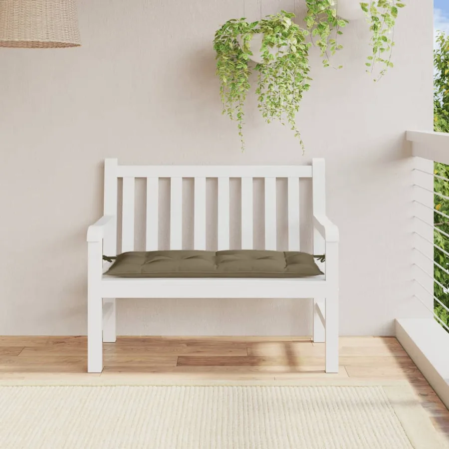 Coussin de banc de jardin taupe mélangé 100x50x7 cm tissu - 3