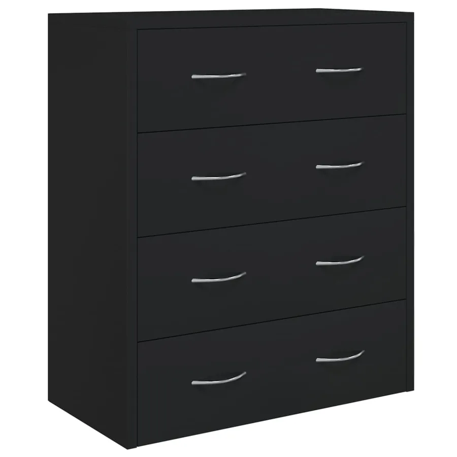 Buffet avec 4 tiroirs 60x30,5x71 cm Noir - 3