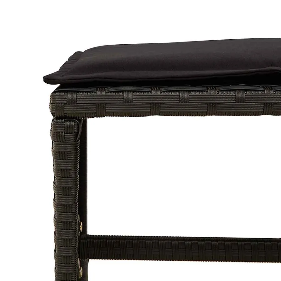 Ensemble à manger de jardin 9pcs coussins noir résine tressée - 10