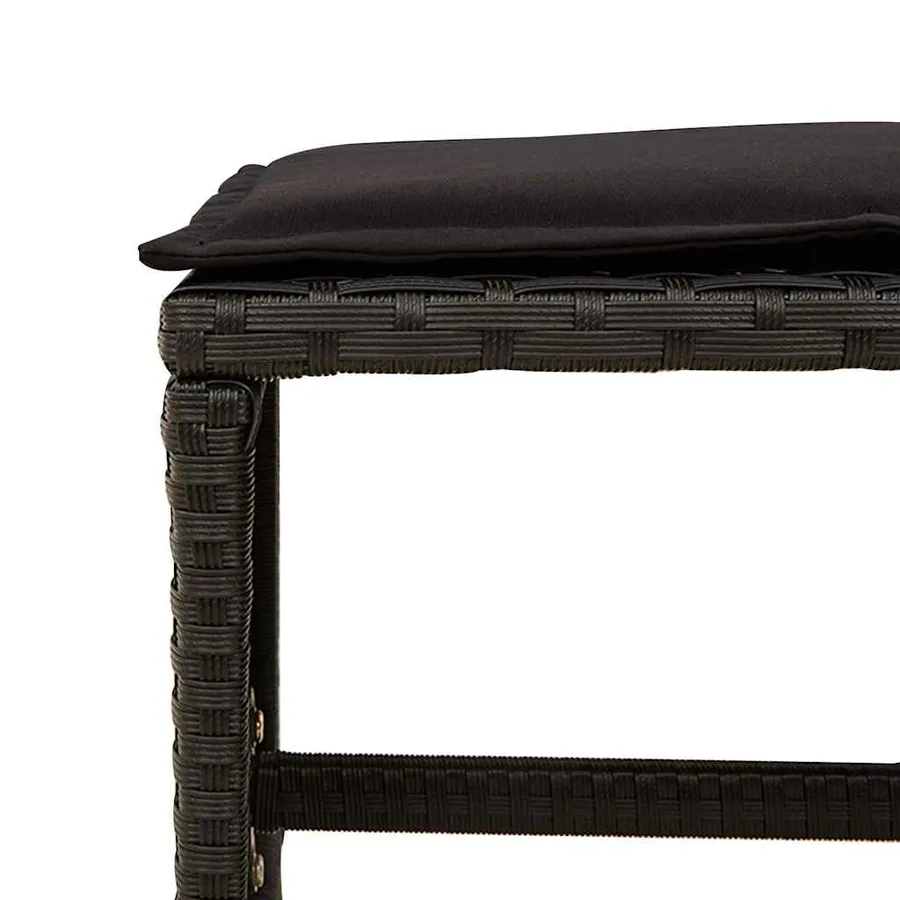 Ensemble à manger de jardin 9pcs coussins noir résine tressée - 10