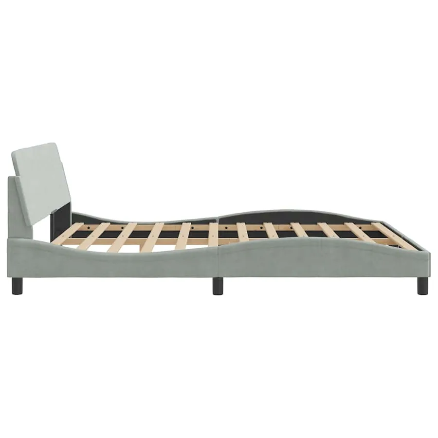 Cadre de lit Dover Gris clair 180x200 cm velours - 5