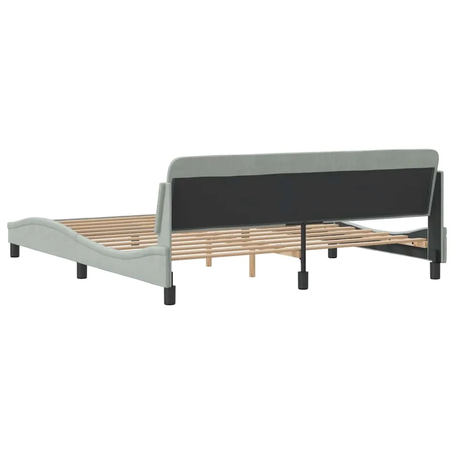 Cadre de lit Dover Gris clair 180x200 cm velours - 6