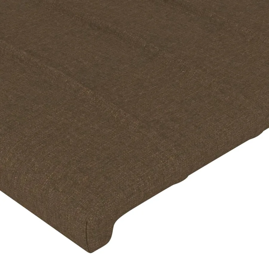Cadre de lit sans matelas marron foncé 120x200 cm tissu - 10