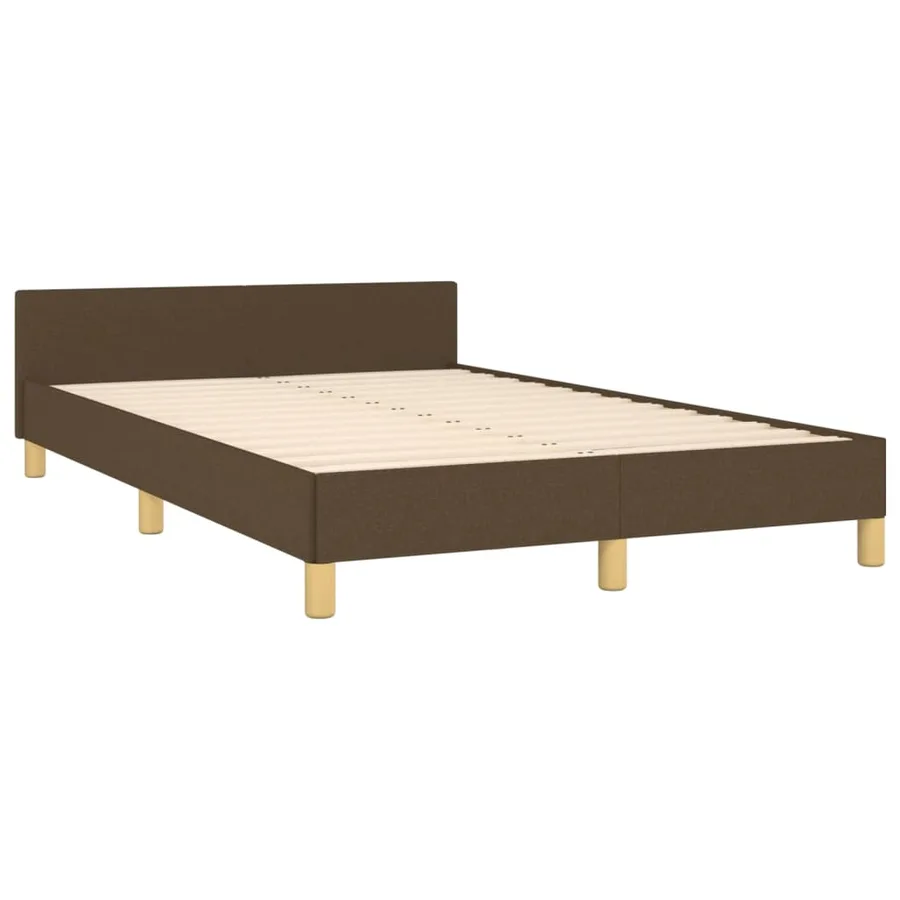 Cadre de lit sans matelas marron foncé 120x200 cm tissu - 5