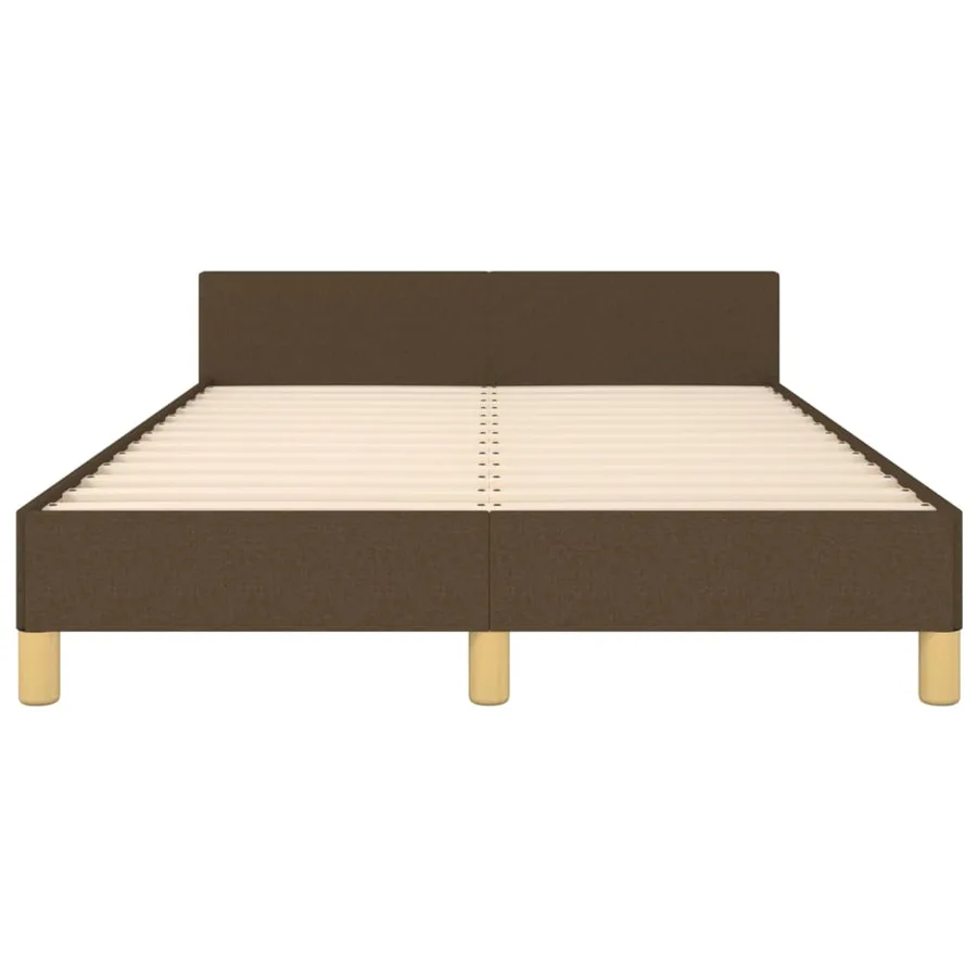Cadre de lit sans matelas marron foncé 120x200 cm tissu - 6