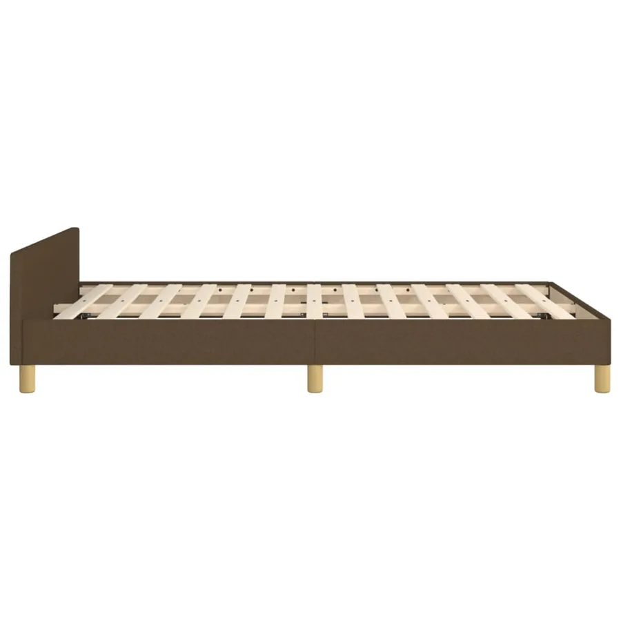 Cadre de lit sans matelas marron foncé 120x200 cm tissu - 7