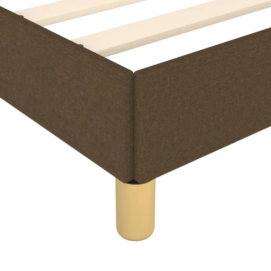 Cadre de lit sans matelas marron foncé 120x200 cm tissu - 9