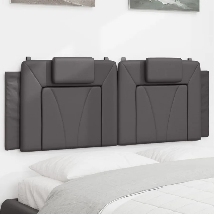 Coussin de tête de lit Viana gris 140 cm similicuir