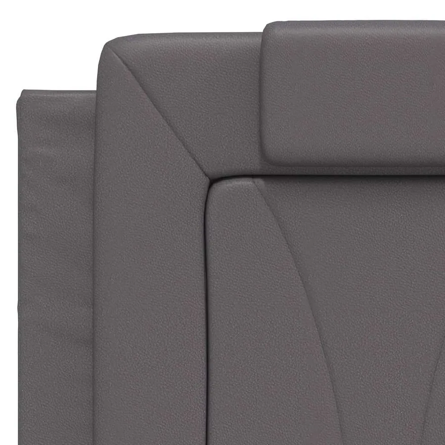 Cadre de lit Viana sans matelas gris 140x190 cm similicuir - 9