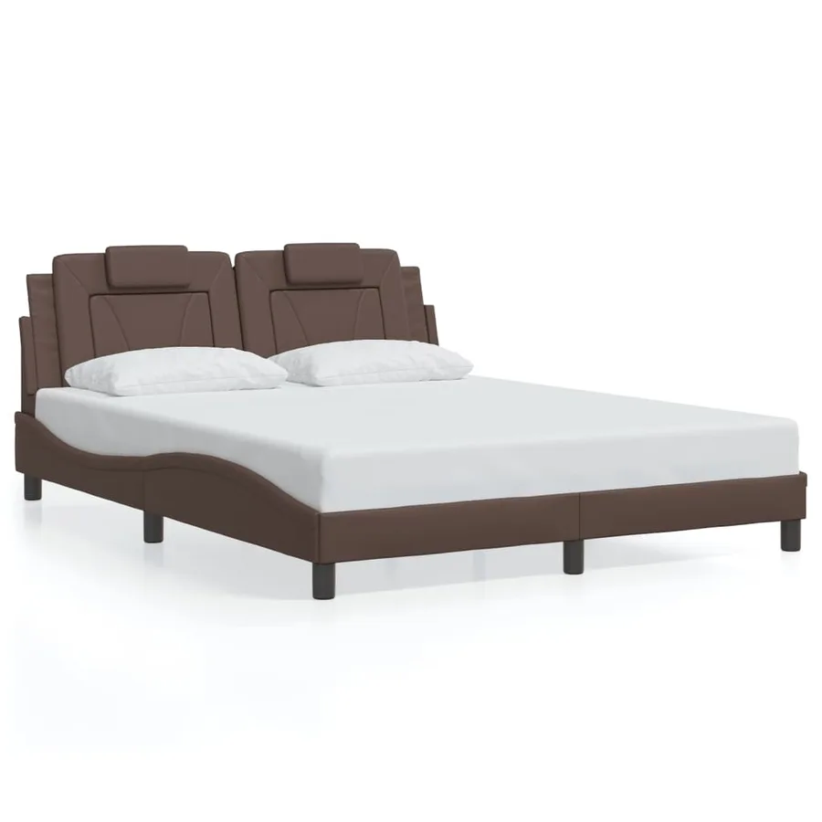 Cadre de lit Viana avec LED sans matelas marron 160x200 cm - 5