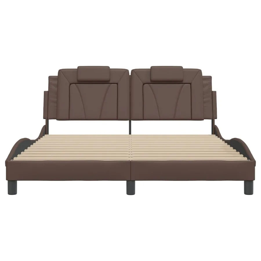 Cadre de lit Viana avec LED sans matelas marron 160x200 cm - 6