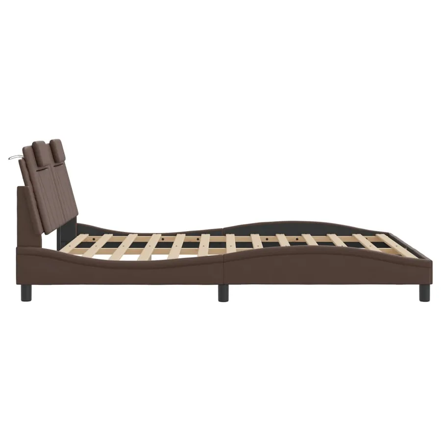 Cadre de lit Viana avec LED sans matelas marron 160x200 cm - 9