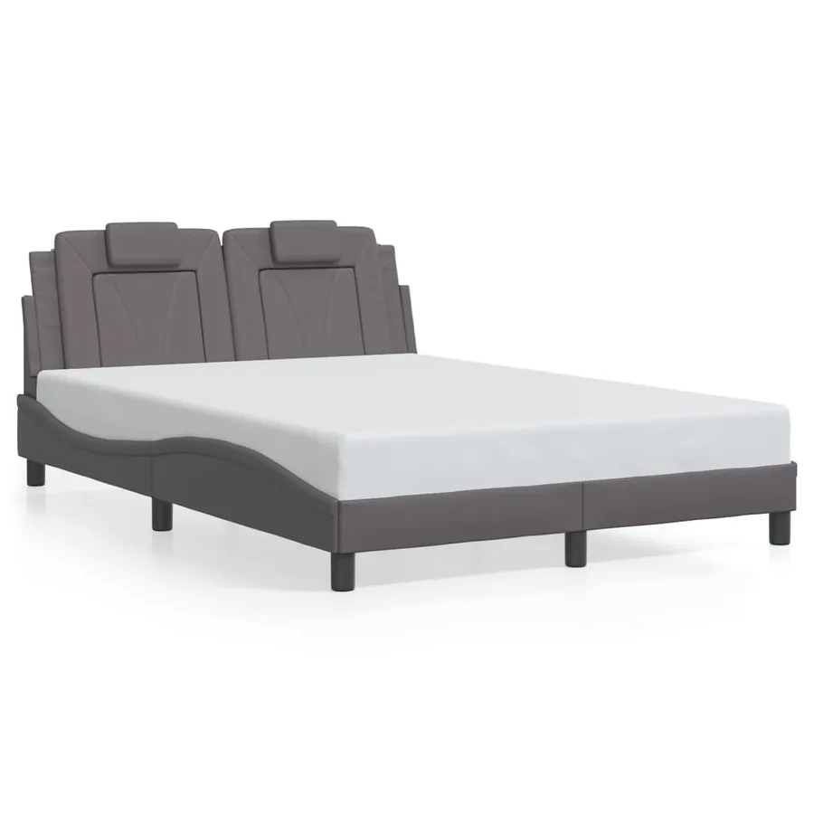 Cadre de lit Viana avec LED sans matelas gris 140x200 cm - 5