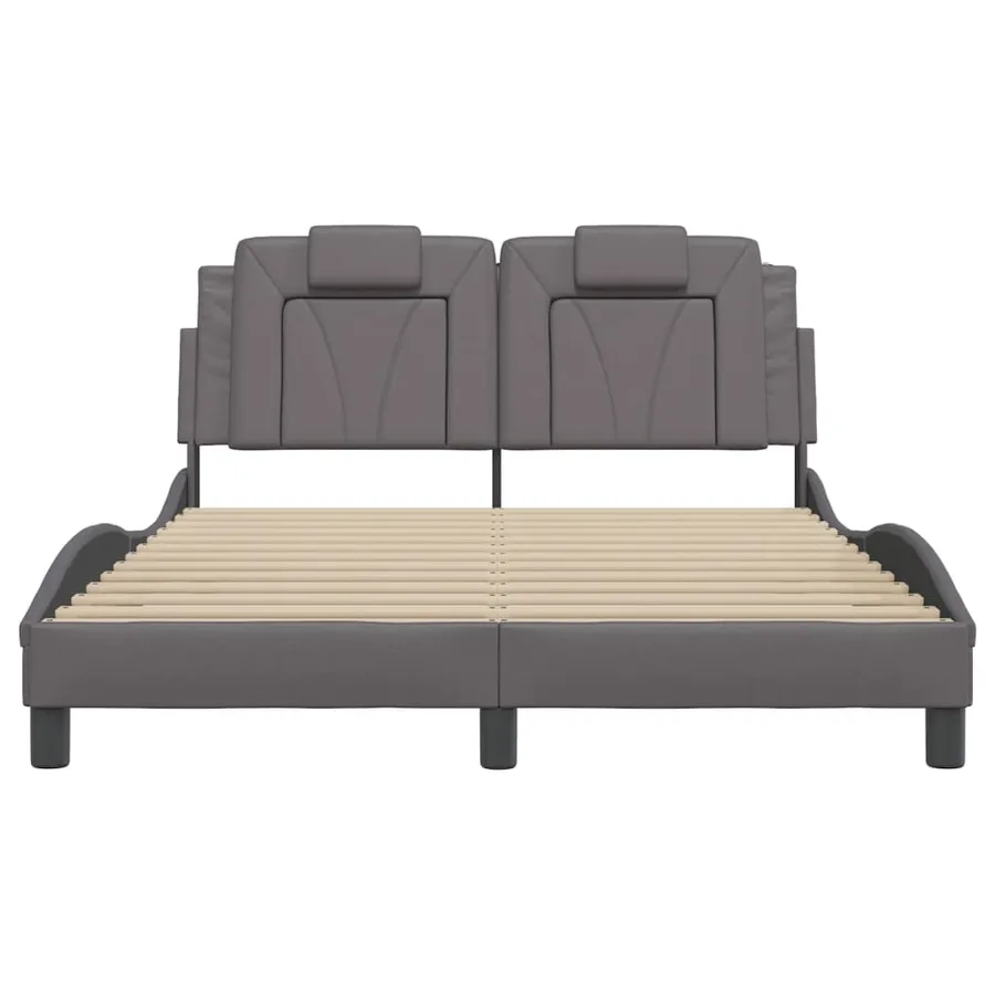 Cadre de lit Viana avec LED sans matelas gris 140x200 cm - 6