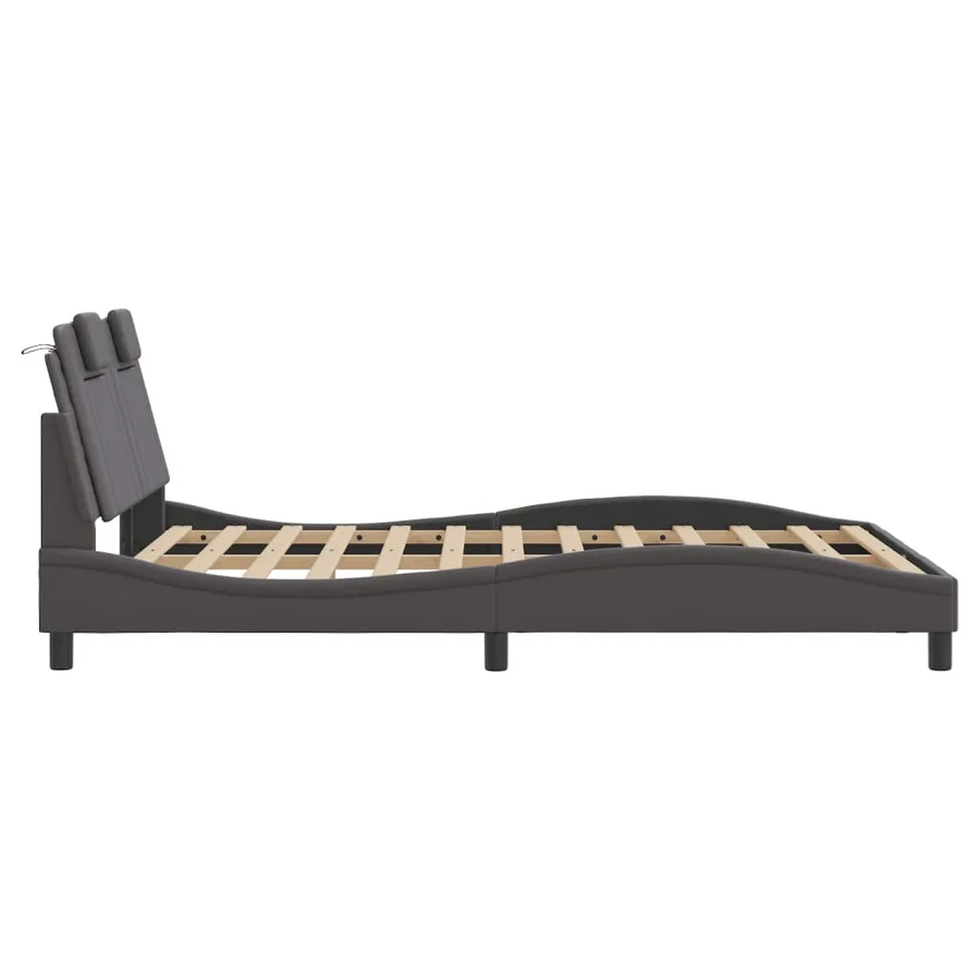 Cadre de lit Viana avec LED sans matelas gris 140x200 cm - 9