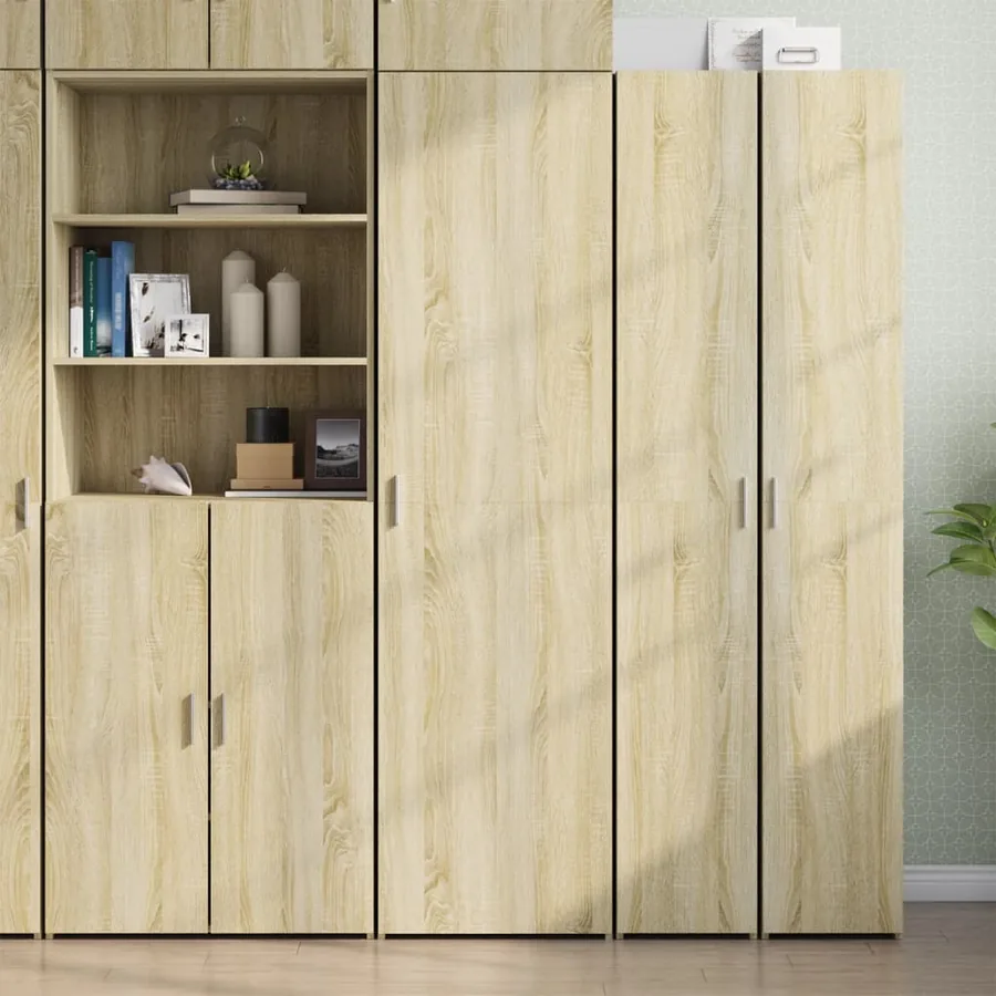 Buffet haut chêne sonoma 50x42,5x185 cm bois d'ingénierie