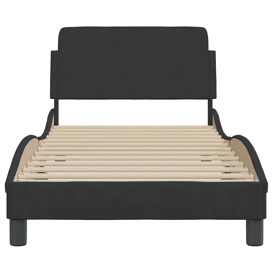 Cadre de lit Dover noir 90x190 cm velours - 4