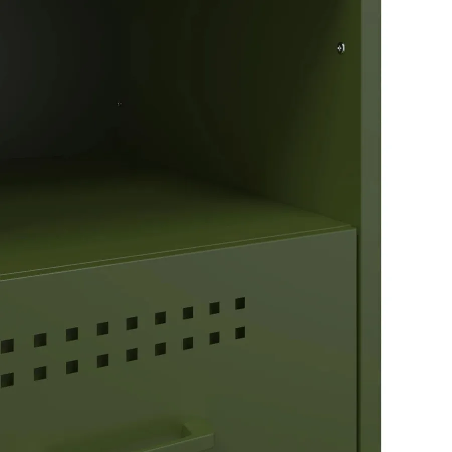 Tables de chevet 2 pcs vert olive 36x39x50,5 cm acier - 11