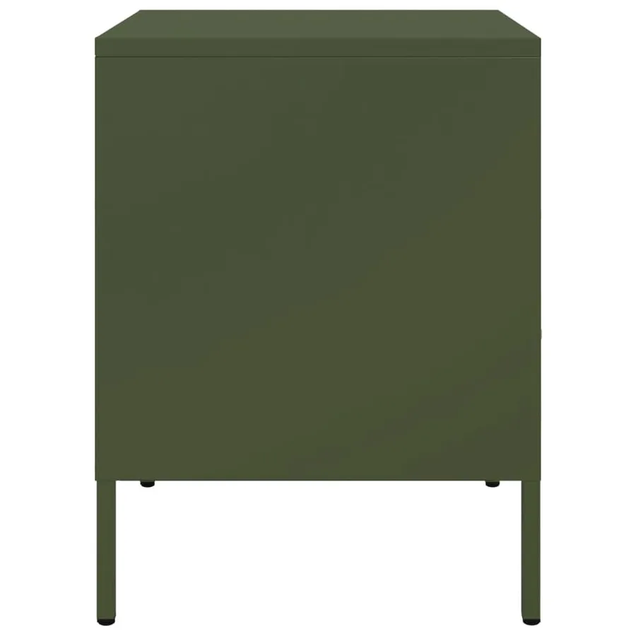 Tables de chevet 2 pcs vert olive 36x39x50,5 cm acier - 7