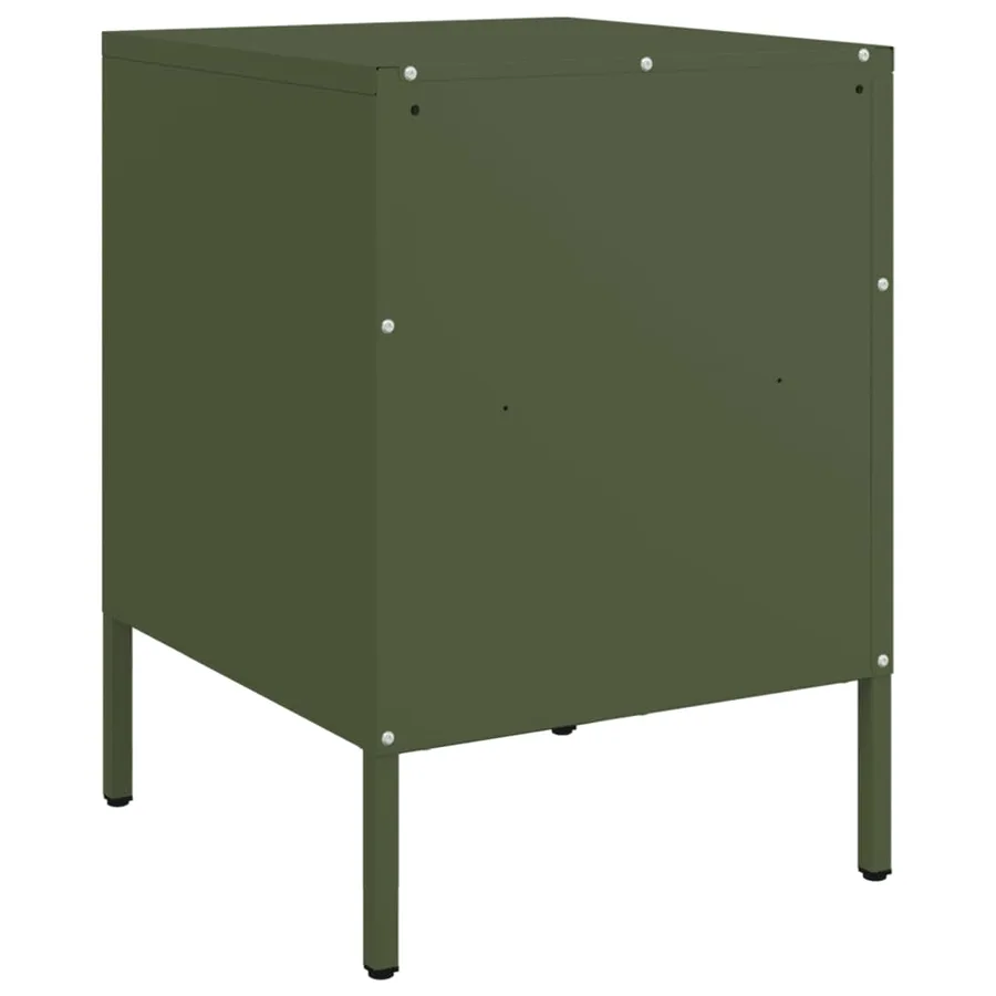 Tables de chevet 2 pcs vert olive 36x39x50,5 cm acier - 8