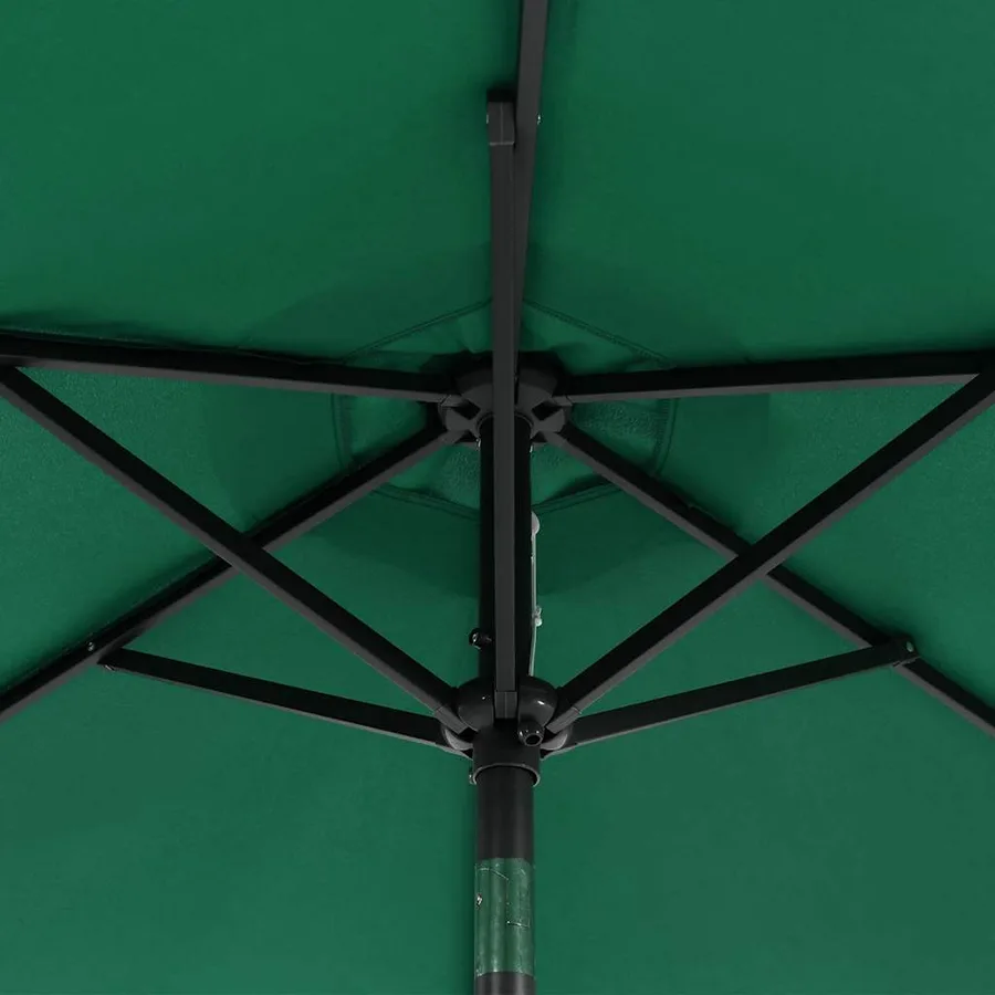 Parasol de jardin avec mât en acier vert 225x225x212 cm - 12