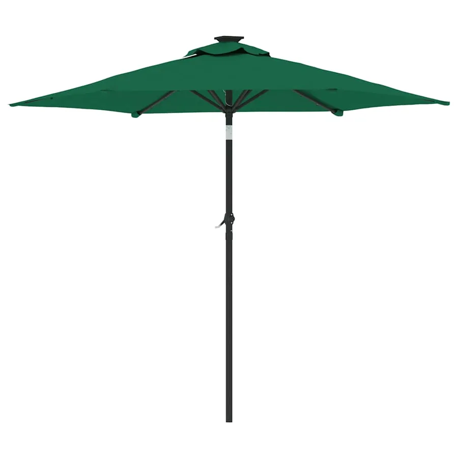 Parasol de jardin avec mât en acier vert 225x225x212 cm - 6