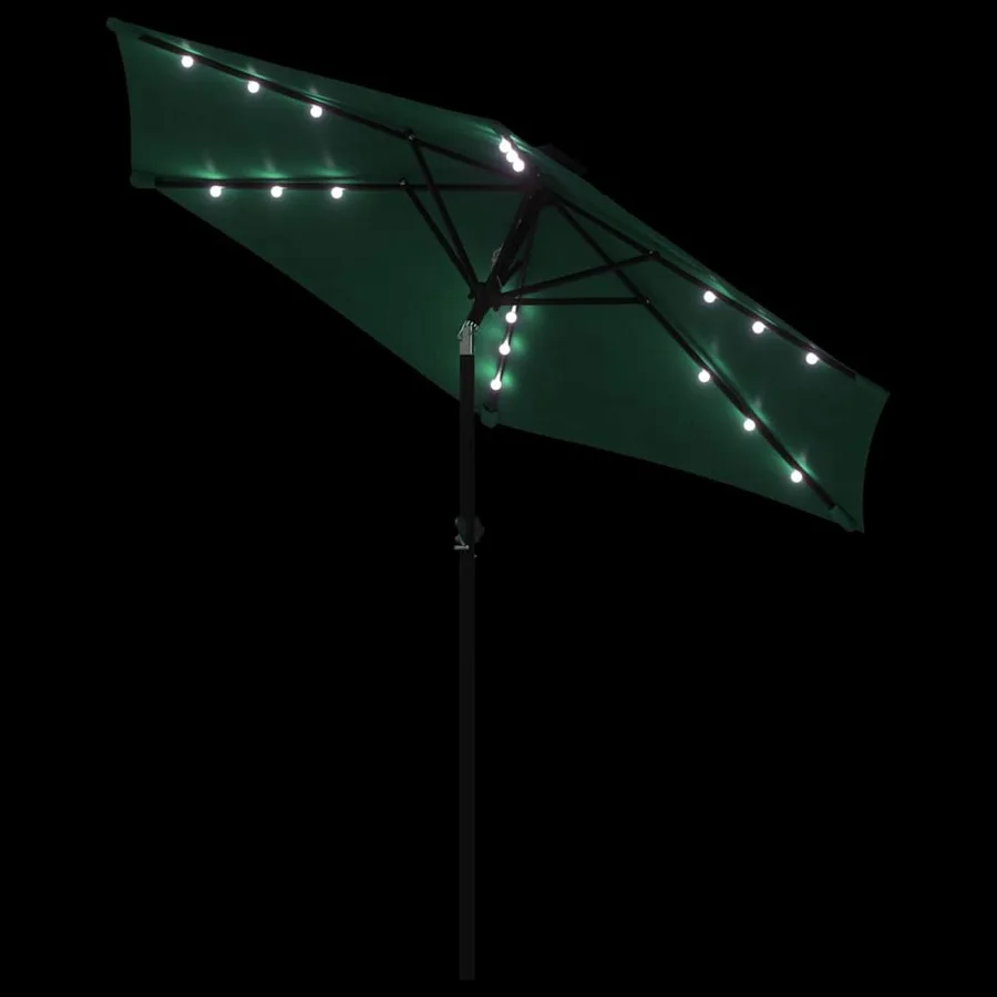 Parasol de jardin avec mât en acier vert 225x225x212 cm - 8