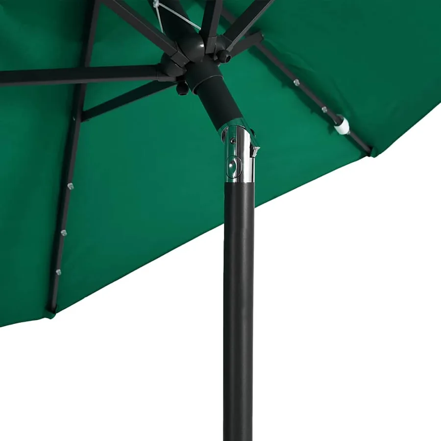 Parasol de jardin avec mât en acier vert 225x225x212 cm - 9