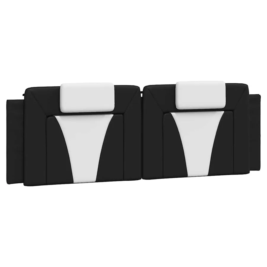 Cadre de lit Viana sans matelas noir et blanc 160x200 cm similicuir - 8