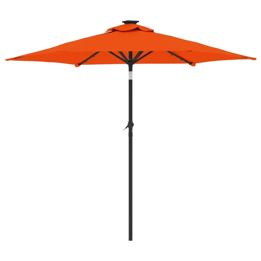 Parasol de jardin LED et mât en acier terre cuite 225x225x212cm - 6