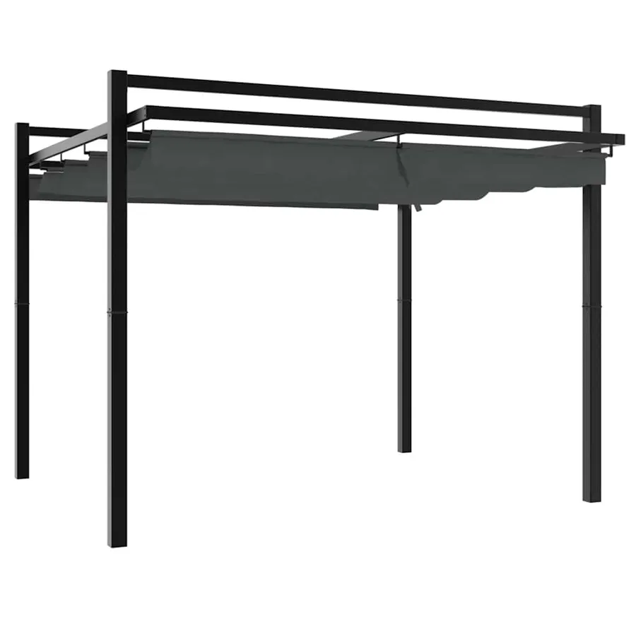 Tonnelle avec toit rétractable anthracite 3x3 m aluminium - 6