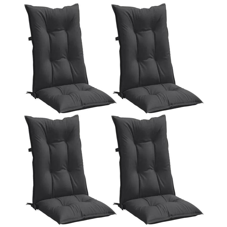 Coussins de chaise à dossier haut lot de 4 anthracite mélangé - 4