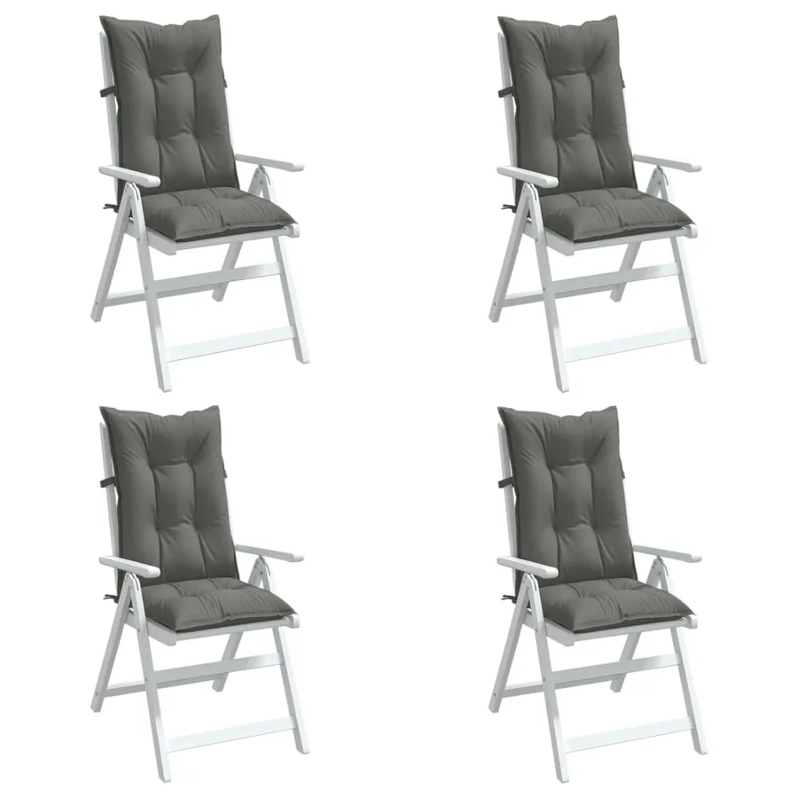 Coussins de chaise à dossier haut lot de 4 gris foncé mélangé