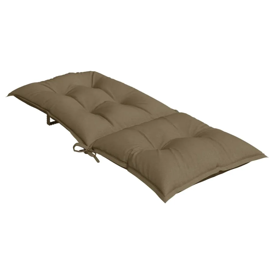 Coussins de chaise à dossier haut lot de 4 taupe mélangé tissu - 6