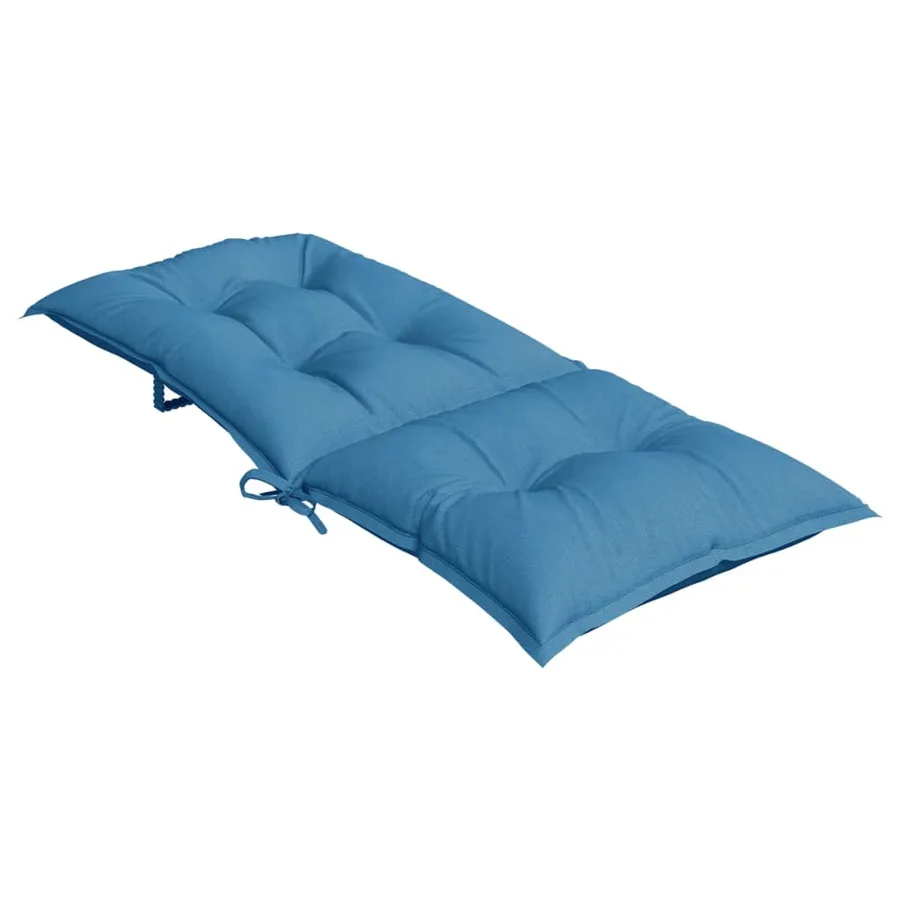 Coussins de chaise à dossier haut lot de 4 bleu mélangé tissu - 6