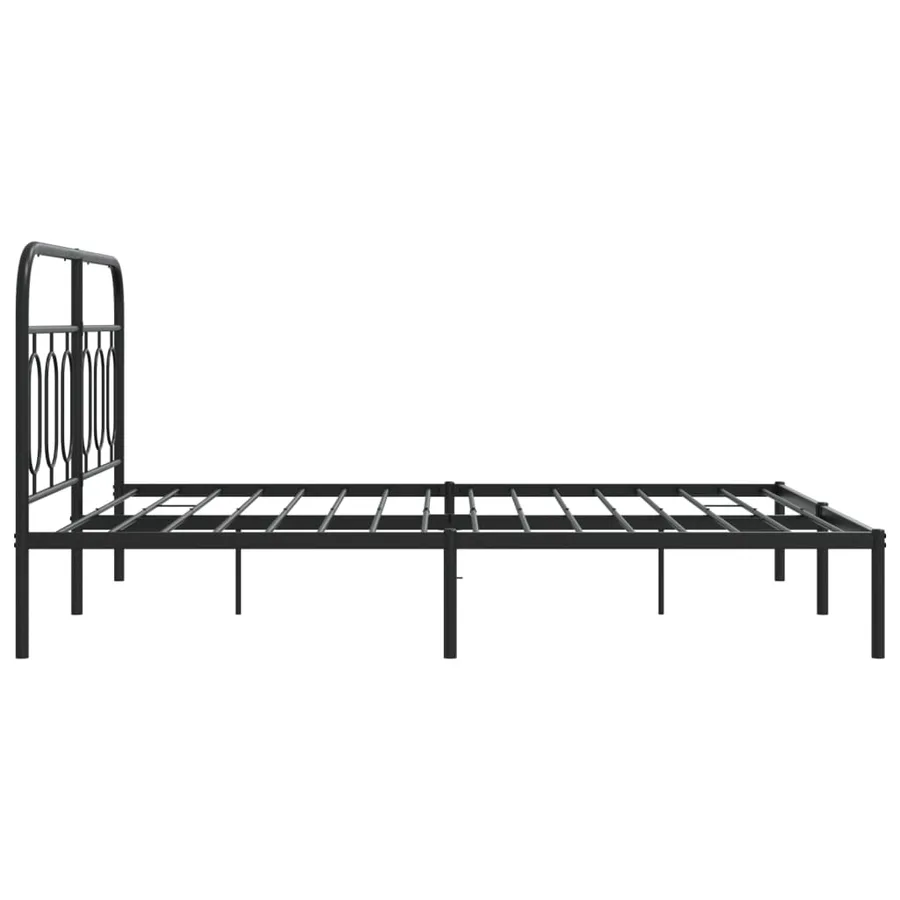 Cadre de lit métal sans matelas avec tête de lit noir 140x200cm - 5